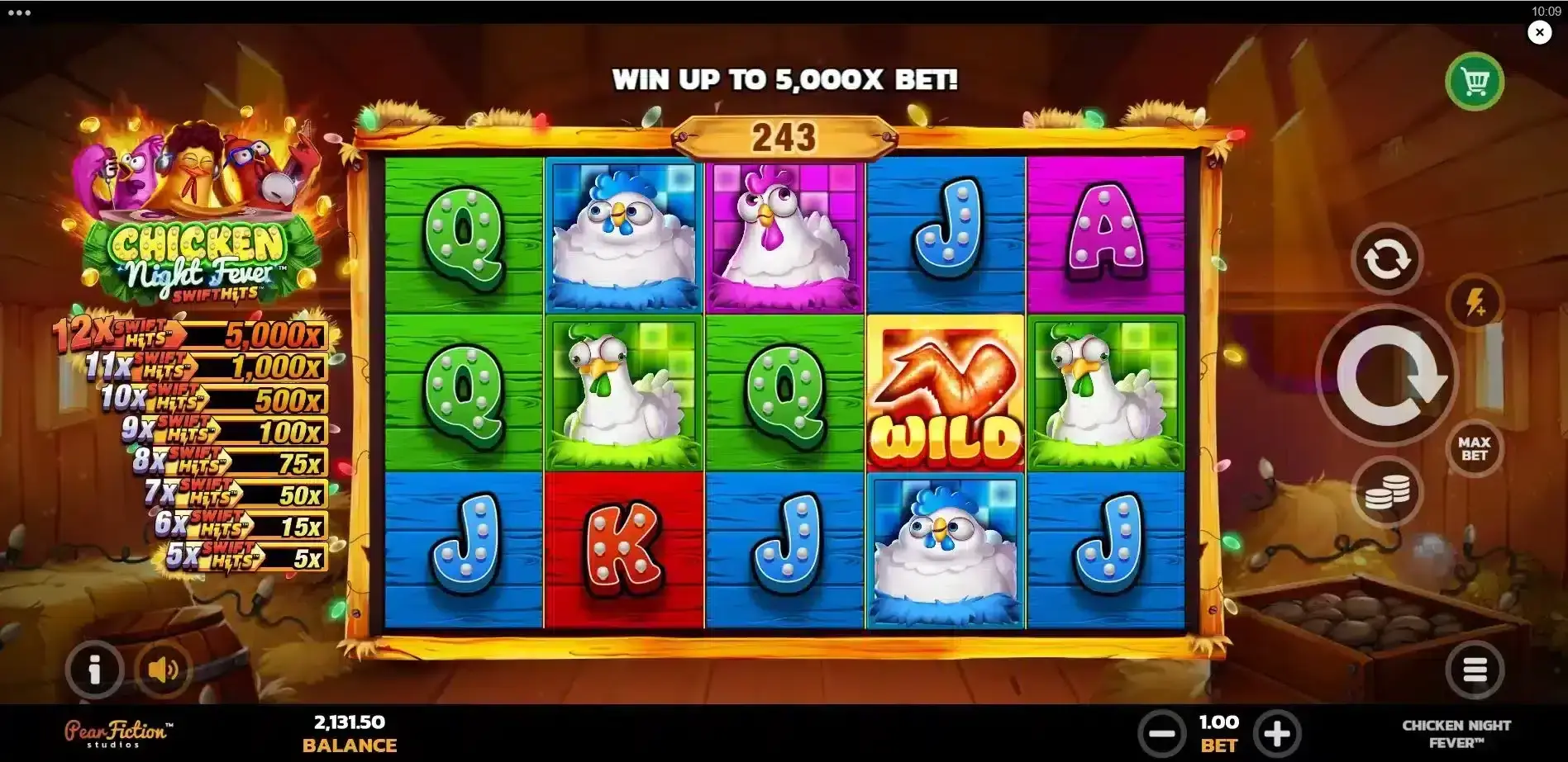 Chicken Night Fever Slot Screenshot