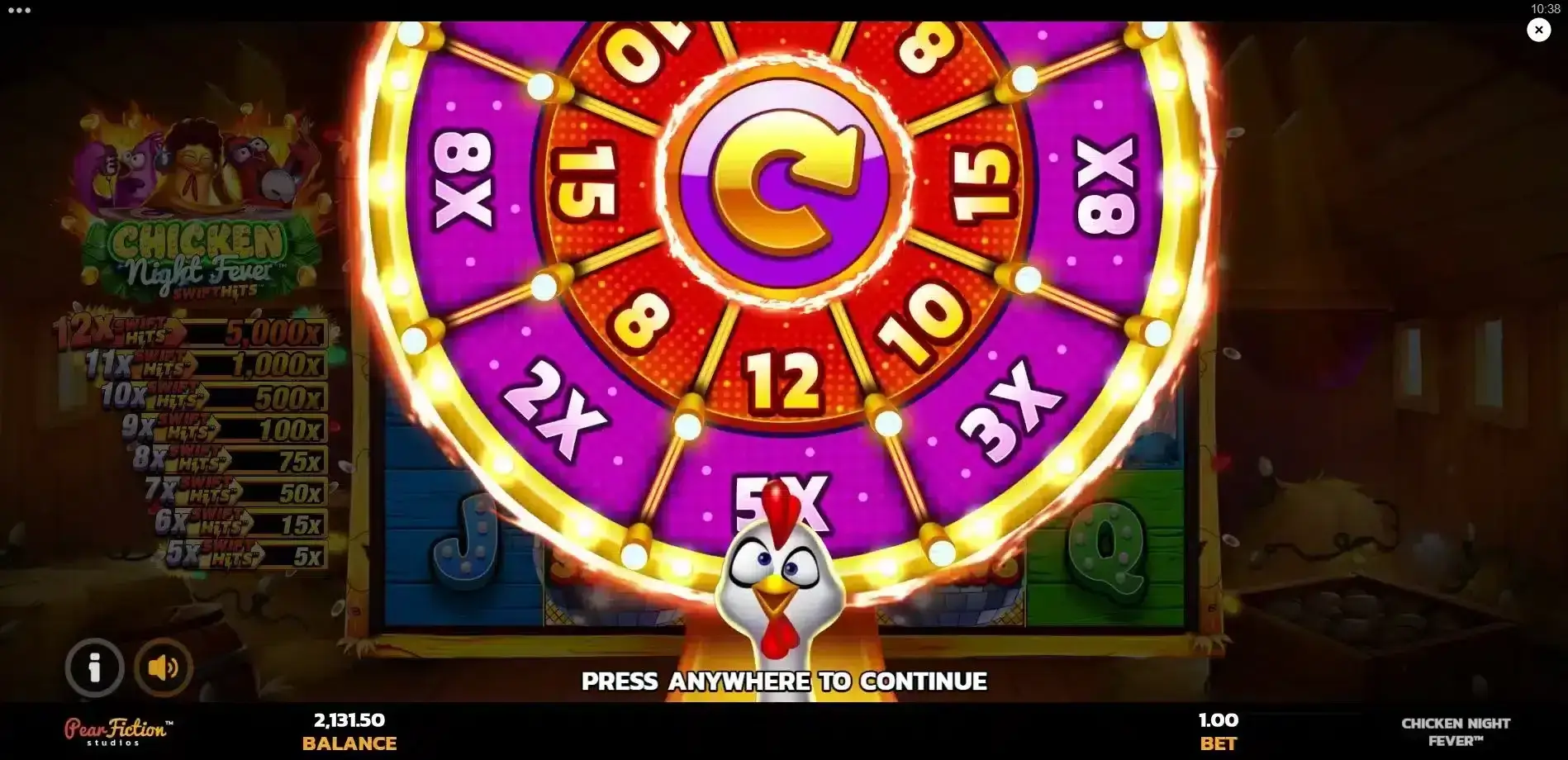 Chicken Night Fever Slot Screenshot