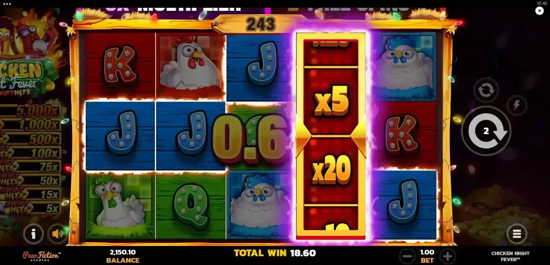 Chicken Night Fever Slot Screenshot