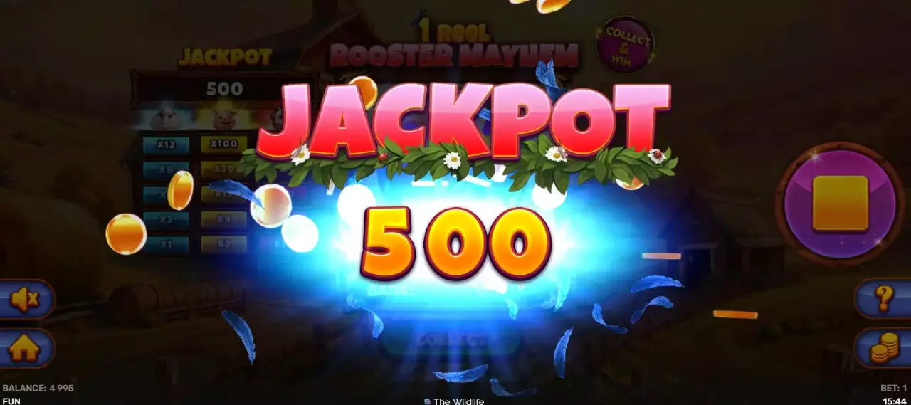 1 Reel Rooster Mayhem Game Screenshot