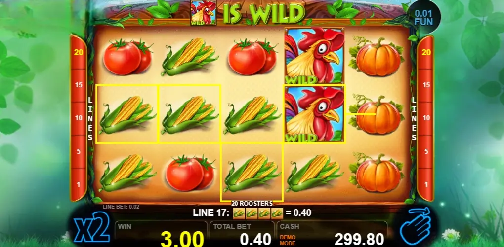 20 Roosters Game Banner Screenshot