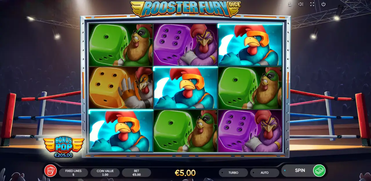 Rooster Fury Dice Game Screenshot