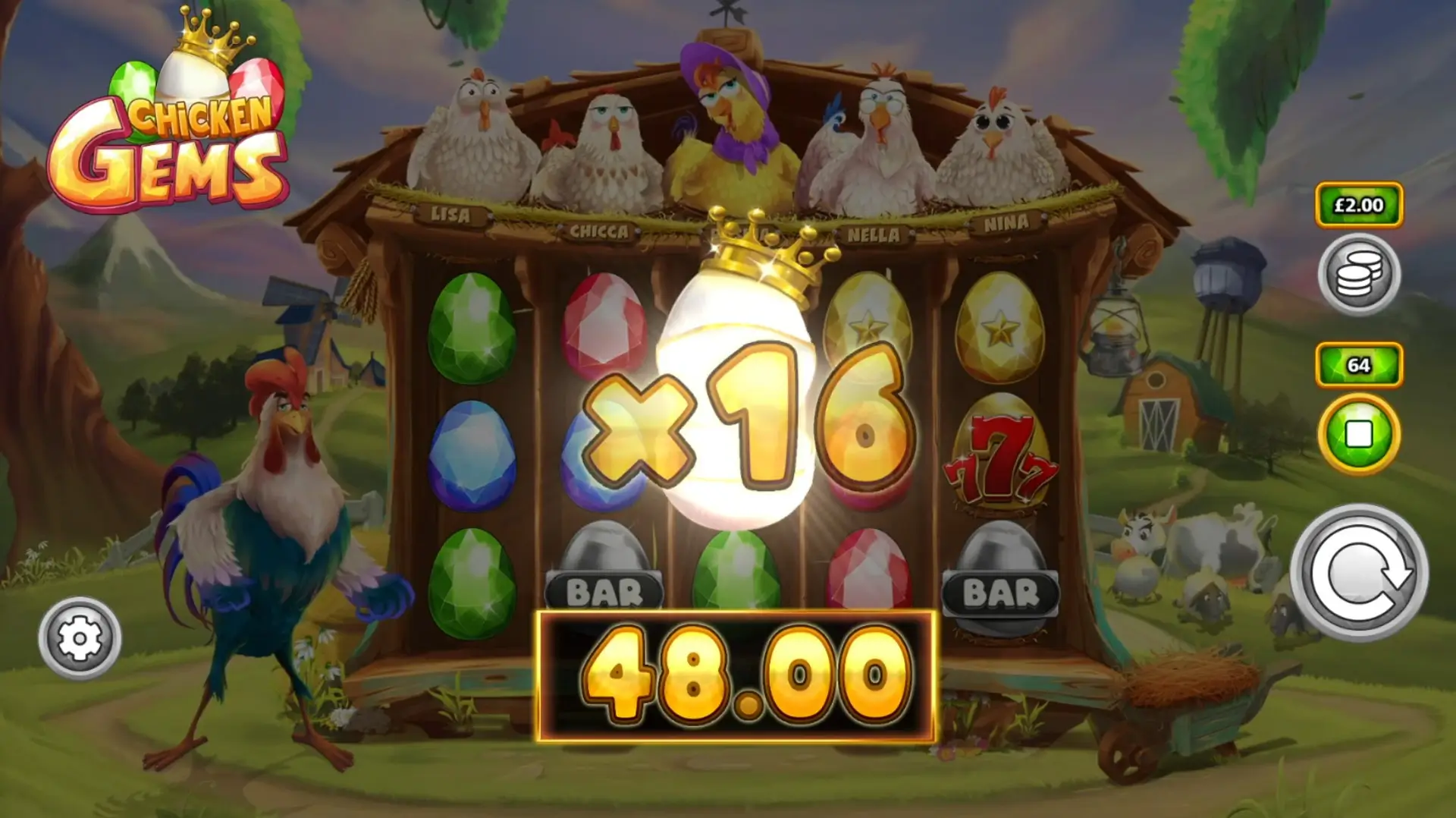 chicken gems game screenshot