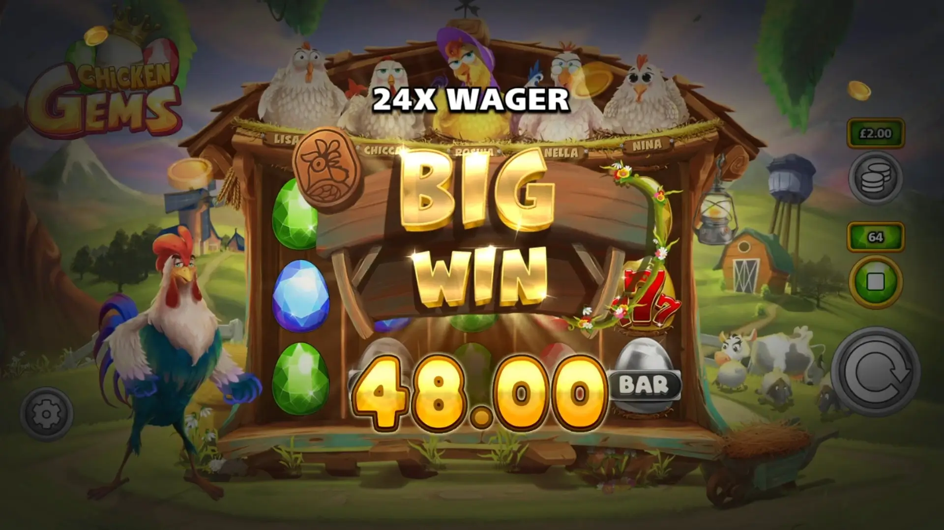 chicken gems game screenshot