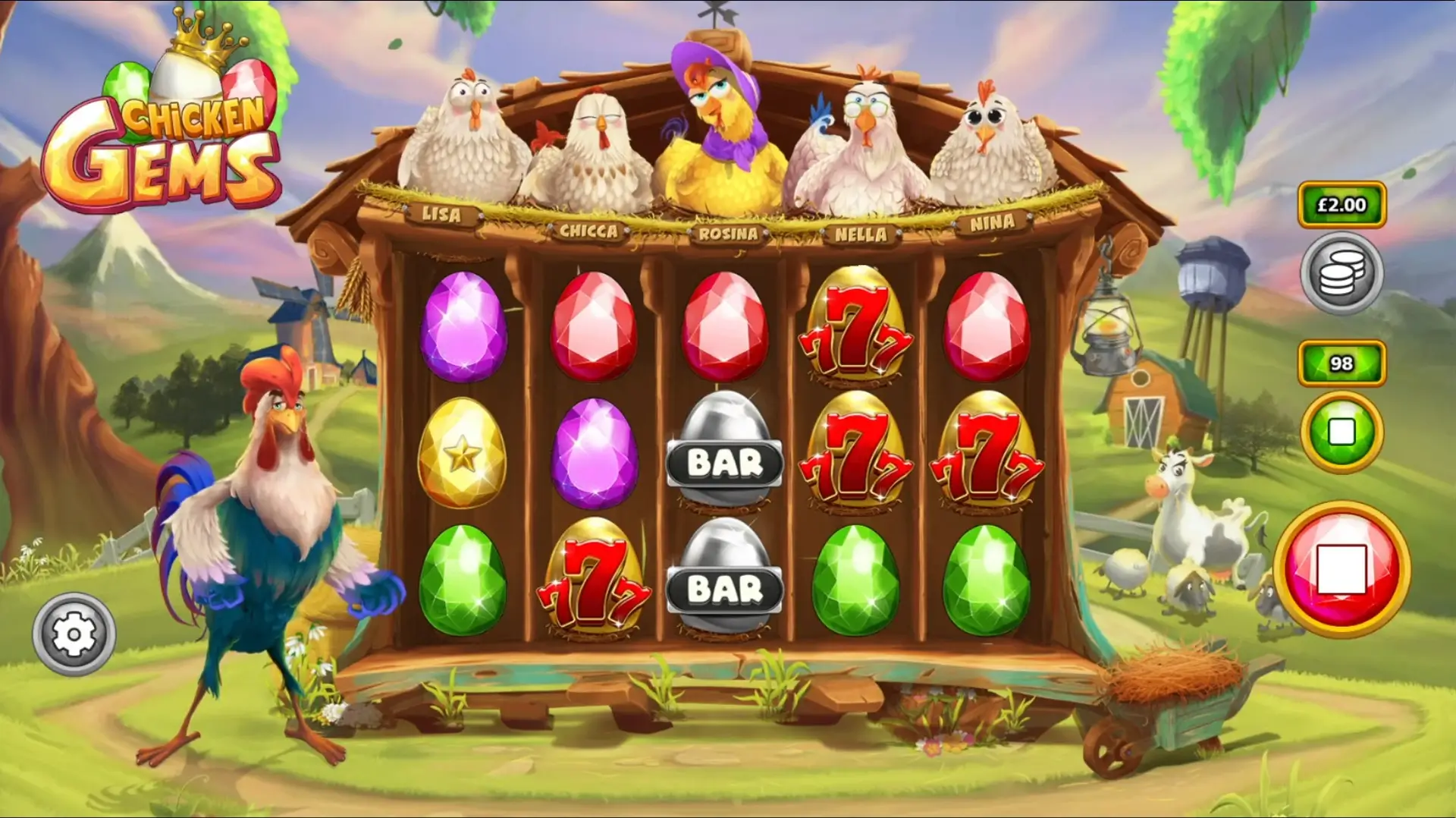 chicken gems game screenshot