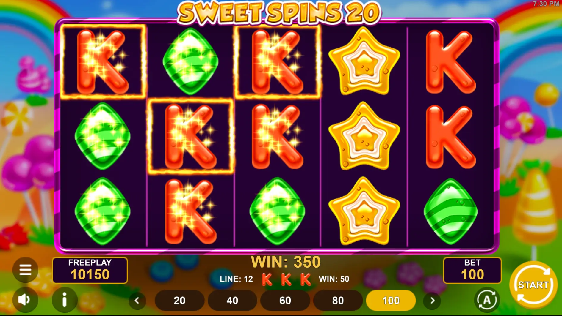 Sweet Spins 20 gamt screenshot