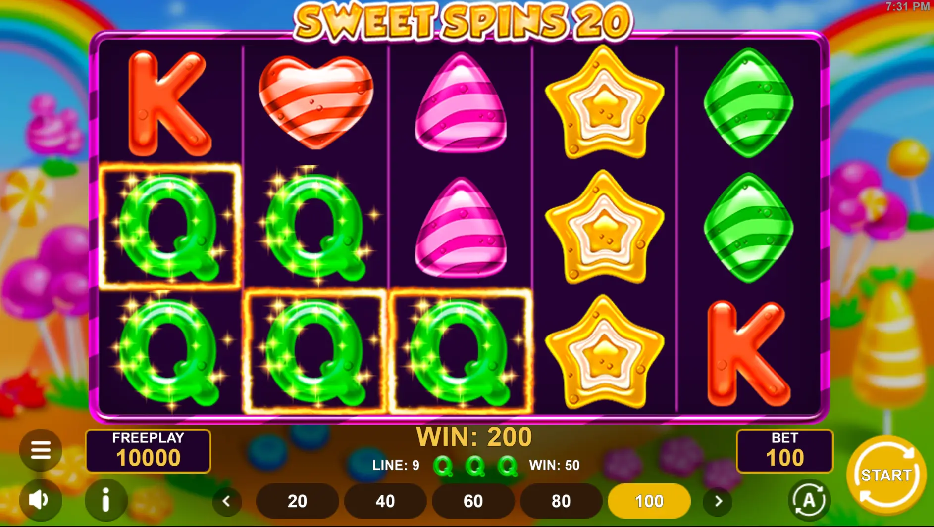 Sweet Spins 20 gamt screenshot